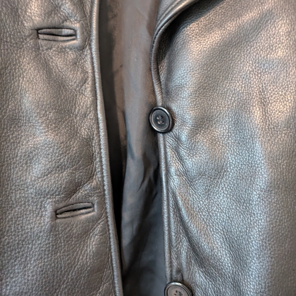 Jones New York Black Genuine Leather Jacket for Women - Picture 4 of 15